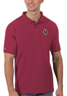 Antigua Boston College Eagles Mens Red Legacy Pique Short Sleeve Polo