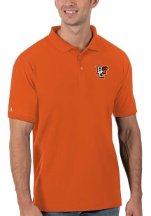 Antigua Bowling Green Falcons Mens Orange Legacy Pique Short Sleeve Polo