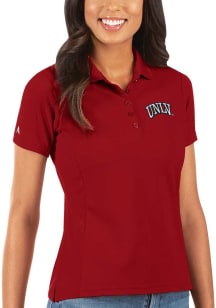 Antigua UNLV Runnin Rebels Womens Red Legacy Pique Short Sleeve Polo Shirt