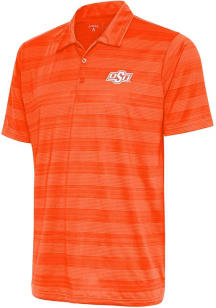 Antigua Oklahoma State Cowboys Mens Orange Compass Short Sleeve Polo