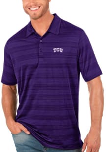 Antigua TCU Horned Frogs Mens Purple Compass Short Sleeve Polo