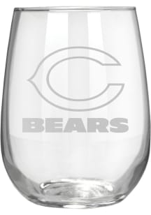 Chicago Bears 17oz Laser Etch Stemless Wine Glass - White