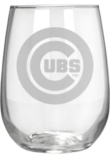 Chicago Cubs 17oz Laser Etch Stemless Wine Glass - White