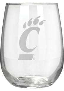 Cincinnati Bearcats 15oz Laser Etch Stemless Wine Glass - White