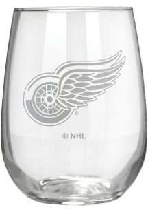Detroit Red Wings 17oz Laser Etch Stemless Wine Glass - White