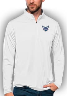 Antigua Charlotte Hornets Mens White Tribute Long Sleeve Qtr Zip Pullover