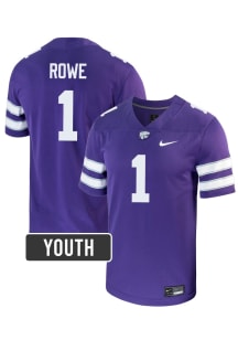 Jayden Rowe K-State Wildcats Youth Purple Nike NIL Name And Number Football Jersey