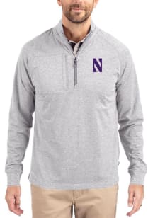 Cutter and Buck Northwestern Wildcats Mens Purple Adapt Eco Long Sleeve Qtr Zip Pullover