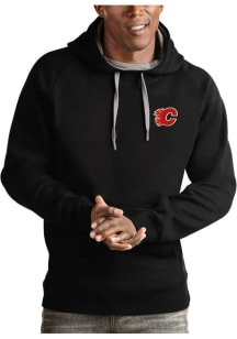 Antigua Calgary Flames Mens Black Victory Long Sleeve Hoodie