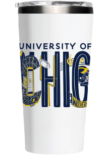 Michigan Wolverines 16oz Regina Schachter Corkcicle Stainless Steel Tumbler - White