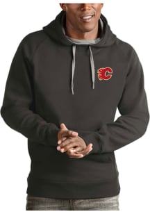 Antigua Calgary Flames Mens Charcoal Victory Long Sleeve Hoodie