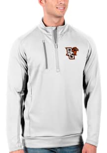 Antigua Bowling Green Falcons Mens White Generation Long Sleeve Qtr Zip Pullover
