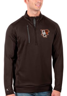 Antigua Bowling Green Falcons Mens Brown Generation Long Sleeve Qtr Zip Pullover
