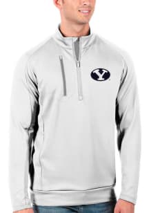 Antigua BYU Cougars Mens White Generation Long Sleeve Qtr Zip Pullover