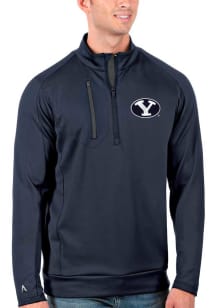 Antigua BYU Cougars Mens Navy Blue Generation Long Sleeve Qtr Zip Pullover