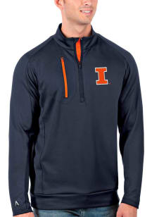 Antigua Illinois Fighting Illini Mens Navy Blue Generation Long Sleeve Qtr Zip Pullover