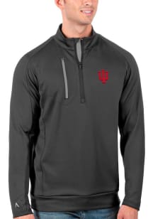 Antigua Indiana Hoosiers Mens Grey Generation Long Sleeve Qtr Zip Pullover