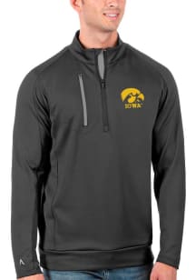 Antigua Iowa Hawkeyes Mens Grey Generation Long Sleeve Qtr Zip Pullover
