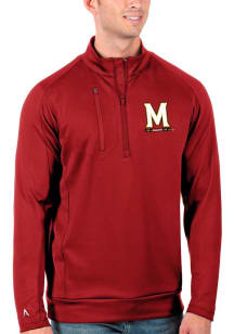 Antigua Maryland Terrapins Mens Red Generation Long Sleeve Qtr Zip Pullover
