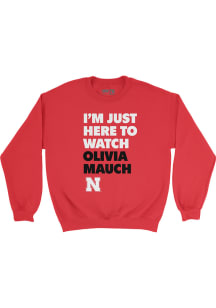 Olivia Mauch  Campus Ink Nebraska Cornhuskers Youth Red Game Day Crew Long Sleeve Crew Sweatshirt