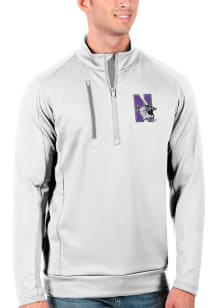 Antigua Northwestern Wildcats Mens White Generation Long Sleeve Qtr Zip Pullover