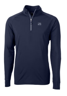Cutter and Buck Jackson State Tigers Mens Navy Blue Adapt Eco Knit Recycled Big and Tall Qtr Zip