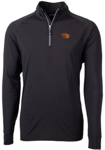 Cutter and Buck Oregon State Beavers Mens Black Adapt Eco Knit Recycled Big and Tall Qtr Zip