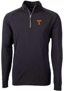 Cutter and Buck Tennessee Volunteers Mens Black Adapt Eco Knit Recycled Big and Tall Qtr Zip