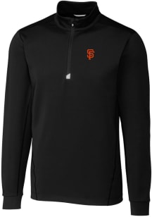 Cutter and Buck San Francisco Giants Mens Black Traverse Big and Tall Qtr Zip