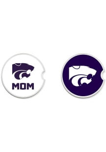 K-State Wildcats Mom Set of 2 Car Coaster - White