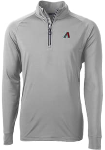 Cutter and Buck Arizona Diamondbacks Mens Grey Adapt Eco Big and Tall Qtr Zip