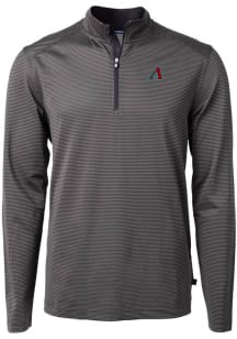 Cutter and Buck Arizona Diamondbacks Mens Black Virtue Eco Pique Stripe Big and Tall Qtr Zip