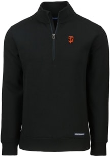 Cutter and Buck San Francisco Giants Mens Black Roam Long Sleeve Qtr Zip Pullover
