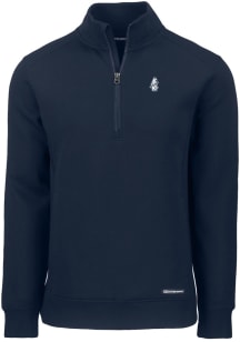 Cutter and Buck Chicago Cubs Mens Navy Blue Cooperstown Roam Long Sleeve Qtr Zip Pullover