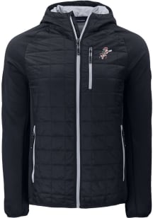 Cutter and Buck Cincinnati Reds Mens Black Cooperstown Rainier PrimaLoft Hybrid Medium Weight Jack..
