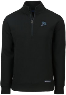 Cutter and Buck Tampa Bay Rays Mens Black Cooperstown Roam Long Sleeve Qtr Zip Pullover