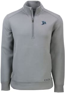 Cutter and Buck Tampa Bay Rays Mens Grey Cooperstown Roam Long Sleeve Qtr Zip Pullover
