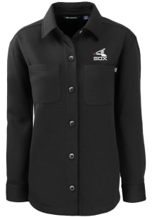 Cutter and Buck Chicago White Sox Womens Black Cooperstown Roam Shirt Light Weight Jacket