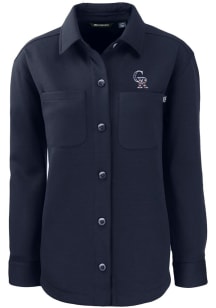 Cutter and Buck Colorado Rockies Womens Navy Blue Stars and Stripes Roam Shirt Light Weight Jacket