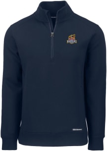 Cutter and Buck Toledo Mud Hens Mens Navy Blue Roam Long Sleeve Qtr Zip Pullover