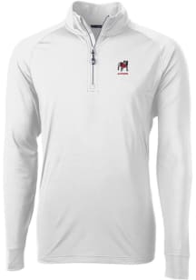 Cutter and Buck Georgia Bulldogs Mens White Alumni Adapt Eco Long Sleeve Qtr Zip Pullover