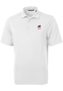 Cutter and Buck Georgia Bulldogs Mens White Alumni Virtue Eco Pique Short Sleeve Polo