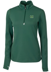 Cutter and Buck Marshall Thundering Herd Womens Green Traverse Qtr Zip
