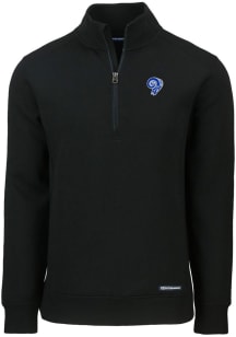 Cutter and Buck Los Angeles Rams Mens Black HISTORIC Roam Long Sleeve Qtr Zip Pullover
