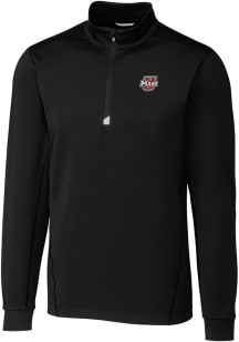 Cutter and Buck Massachusetts Minutemen Mens Black Traverse Big and Tall Qtr Zip