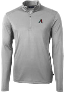 Cutter and Buck Arizona Diamondbacks Mens Grey Virtue Eco Pique Long Sleeve Qtr Zip Pullover