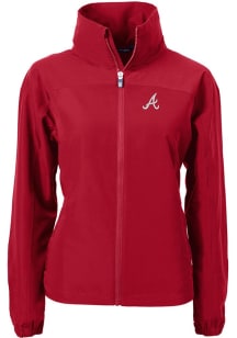 Cutter and Buck Atlanta Braves Womens Red Charter Eco Light Weight Jacket
