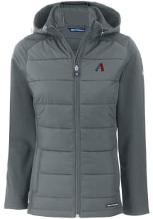 Cutter and Buck Arizona Diamondbacks Womens Grey Evoke Hood Heavy Weight Jacket