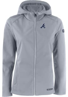 Cutter and Buck Atlanta Braves Womens Charcoal Evoke Light Weight Jacket