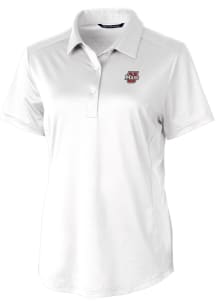 Cutter and Buck Massachusetts Minutemen Womens White Prospect Short Sleeve Polo Shirt